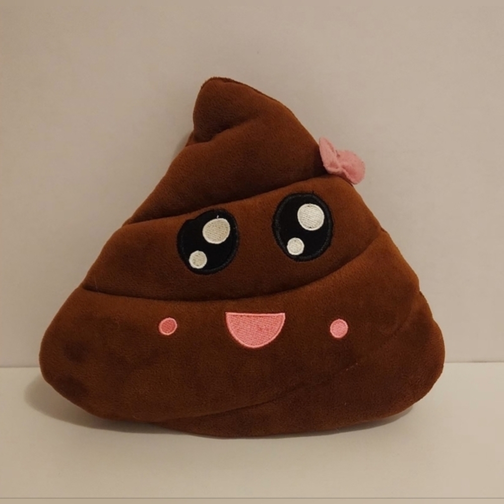 Girl Poop Emoji Funny Stuffy Stuffed Toy Brown With‎ Bow